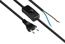Good Connections P0386-S015 Câble d'alimentation européen Type C vers Prise européenne avec Interrupteur et câble d'alimentation Noir 1,5 m