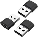 USB to USB C Adapter,Type C Female to USB Male(3 Pack) Support Data Synchronization& Adapter for,iPad, Samsung Galaxy,iPhone 11 12 13 Pro,Laptop, PC, Power Bank and More Type C Devices (Black)