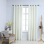 vidaXL Blackout Curtains with Rings 2 pcs Velvet Cream 140x245 cm Room Curtain