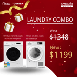 Exquisite Life Washer & Dryer Package - MFE75-JS1412/C31E-AU(25)+MDG80-C05/B05E-AU(2) - Midea Laundry Machines and Appliances Online - MFE75-JS1412/C31E-AU(25)+MDG80-C05/B05E-AU(2)