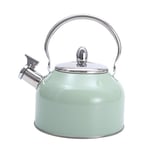 Beruyu Stove Whistle Kettle, Stainless Steel Teapot, Stainless Steel Anti-Scald Handle, for Gas Stove Induction Cooker, 2.5L (Green)