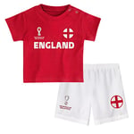 FIFA Unisex Kinder Official World Cup 2022 Tee & Short Set, Toddlers, England, Alternate Colours, Age 3, Red, Medium
