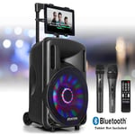 10-LED Karaoke Machine Speaker System, 2x Microphone Lights, Bluetooth