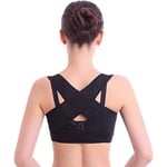 Women Adjustable Shoulder Back Posture Corrector Chest Brace Black S