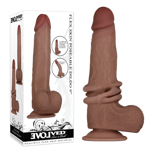 Evolved Flex Skin Poseable 9 Inch Dark Brown Dildo Realistic Cock Penis Shaft