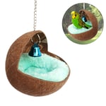 Natural Coconut Shell Coconut Shell Bird House Bird Nest House Bed For Pet Parrot Budgie Parakeet Cockatiel Conure Canary Finch Dove Cage Hamster Rat Gerbil Mice Cage Feeder Toy
