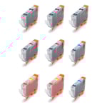 Kompatibel Canon CLI-8 combo pack 9 stk bläckpatron (126 ml)