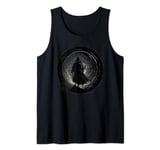 Black silhouette of a man in a hood Tank Top