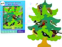 Import Leantoys Wooden Tree Forest Birds Diy Wooden Blocks Puzzle Three-Dimensional