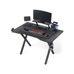 Yaheetech - Bureau Gaming 110x70cm Bureau Gamer Ergonomique Table de Jeu pour Ordinateur pc Domicile avec Support de Moniteur, Porte-gobelet, Support