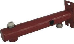 Kombination Väggfäste/Anslutningssats För Tryckspikfäste. 15Mm Klämma. Cv Nedåt. 3/4" Tryckspik Nedåt. Inkl. Luftskruv. 2 Extra ½" Mf. Röd