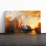 Big Box Art Canvas Print Wall Art Joseph William Turner Ulysses Deriding Polyphemus | Mounted & Stretched Box Frame Picture | Home Decor for Kitchen, Living Room, Bedroom, Multi-Colour, 30x20 Inch