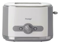 Prestige Easy to Operate Brushed Stainless Steel 2 Slice Toaster - White - 53791