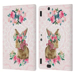 Official Monika Strigel Bunny Lace Flower Friends 2 Leather Book Wallet Case Cover Compatible For Amazon Kindle Fire HDX 8.9