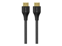 eSTUFF - Ultra High Speed - HDMI-kabel med Ethernet - HDMI hane till HDMI hane - 1 m - svart - stöd för 1080p, stöd för 2160p, 8K60 Hz (7680 x 4320) stöd, 4K120 Hz (3840 x 2160) stöd, 1440p support 60Hz, stöd för 4320p