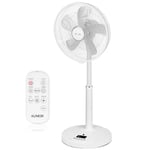 4UMOR DC Standing Fan, 16 inch Pedestal Fan with Remote Control, 20dB Quiet Floor Fan, 9 Speeds|4 Modes|9H Timer|90°Oscillation|Height Adjustable for Bedroom Home Office