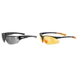 uvex Unisex-Adult, Sportstyle 204 Sports Glasses, Smoke/Smoke, One Size & Unisex-Adult, Sportstyle 223 Sports Glasses, Black Orange/Orange, One Size