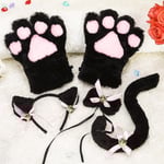 5 kreativa kattkläder, kattsvans, öron, halsband, klohandskar, anime, gotisk set
