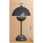 Danskt laddningsbart blomknopps bordslampa sovrum nattlampa vardagsrum dekoration nordisk stil bordslampa - grå