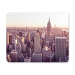 New York City Manhattan Skyline with Famous Empire State at Sunse Rectangle Non-Slip Rubber Laptop Mousepad Mouse Pads/Mouse Mats Case Cover with Designs for Office Home Woman Man