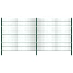 vidaXL hegnspaneler med stolper 3,4 x 1,6 m jern grøn