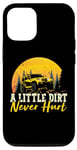 Coque pour iPhone 13 Vintage A Little Dirt Never Hurt, voiture tout-terrain, camion, 4x4, boue