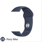 SQWK Silicone Strap For Apple Watch Band Sport Bracelet Iwatch Correa Bracelet Watch Bands Accessories 38mm 40mm ML Navy blue