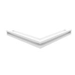 Grille de ventilation KRATKI AIR | grille de cheminée d'angle ouverte 560 x 560 x 60 mm | Blanc | Grille d'extraction pour ventilation de cheminée | Prise d'air à un angle de 45 degrés