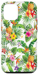 Coque pour iPhone 13 Pro Ananas tropical avec motif floral