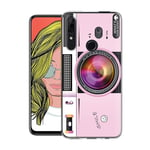 Pnakqil Huawei P Smart Z Case Clear Transparent with Pattern Cute Silicone Shockproof Soft TPU Ultra Thin Protective Back Phone Case Cover for Huawei P Smart Z /Y9 Prime 2019, Pink