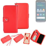 2in1 cover wallet + bumper for Doro 8050 Phone protective Case red