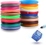 Filament Imprimante 3D, PLA de Filament de Stylo 3D, Recharges de Stylo à Impression 3D, Recharges de Filament pour Stylo 3D PLA, 20 Couleurs Aléatoires (Non Répétées), 5 Mètres Par Couleur