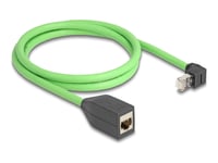 Delock - Patchförlängningskabel - Rj-45 (Hane) Vinklad Till Rj-45 (Hona) Rak - 1 M - 6,8 Mm - Sf/Utp - Cat 6A - Grön