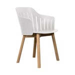 Choice matstol vit/teak