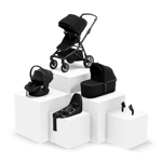 Thule Sleek travel system bundle in Gray Melange on Black + Alfi ISOFIX car seat base Maple infant Light adapter (Maxi-Cosi®)