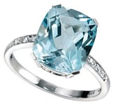 Elements Gold GR224T 9ct White Gold Rectangle Sky Blue Topaz Jewellery