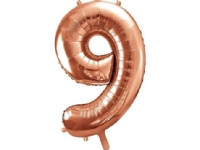 Party Deco Folieballong Siffran 9, 86 cm, roséguld universal