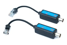 System-S Lot de 2 câbles coaxiaux RJ45 mâle vers BNC femelle pour caméras HD Noir 10 cm