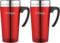 Thermocafé by Thermos Translucent Travel Mug, Red, 420 Ml (Pack of 2)