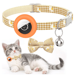 Airtag Skal Bow Cat Collar med Breakaway Bell - Orange - TheMobileStore AirTag-Tillbehör