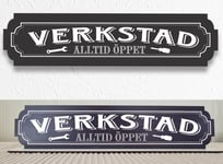 Verkstad svart skylt - Verkstadskylt med stativbasen 35x80cm beer, home bar