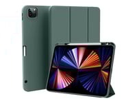 Estuff Miami - Vikbart Fodral För Surfplatta - Polykarbonat, Polyuretanläder, Termoplastisk Polyuretan (Tpu) - Klar, Mörkgrön - 12.9" - För Apple 12.9-Inch Ipad Pro (5:E Generation, 6:E Generation)