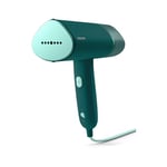 Philips 3000 Series Handheld Steamer - 1000W, 20 g/min Steam, Detachable 120ml Water Tank, Metal Soleplate, Heated Plate, Storage Pouch Included, 660 g Light Weight, Dark Green (STH3020/70)