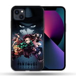 Coque Compatible Magsafe pour Apple Iphone 13 (6,1) Manga Demon Slayer Noir