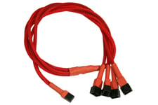 Forgrener, 3 pins vifte til 4x3 vifte, kabelstrømpe, 60 cm, rød