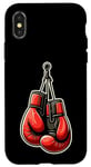 Coque pour iPhone X/XS Gants de boxe rouges suspendus à une lanière