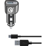 CellularLine 12/24V Qualcomm Fast Charge lader til Huawei USB-C