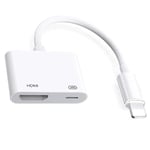 Adaptateur AV Numérique pour iPhone iPad, [Certifié Apple MFI] Câble Lightning vers HDMI Convertisseur D'écran de Synchronisation 1080P pour HDTV/Moniteur/Projecteur(Alimentation Nécessaire)