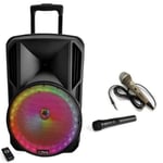 ENCEINTE SONO KARAOKE AUTONOME Puissante aux très belle finition + 2 Micros + Bluetooth + Usb + Câble PC - PACK SONO DJ idéal