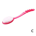 Back Body Bath Shower Brush Scrubber With Handle Skin Cleaning C Rose Red